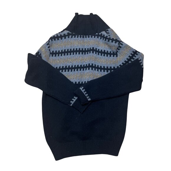 Tommy Hilfiger Navy & Gray Button-Up Cardigan Sweater L 100% Cotton Mens Fair Is - Picture 5 of 5